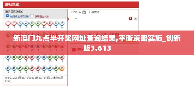 新澳门九点半开奖网址查询结果,平衡策略实施_创新版3.613