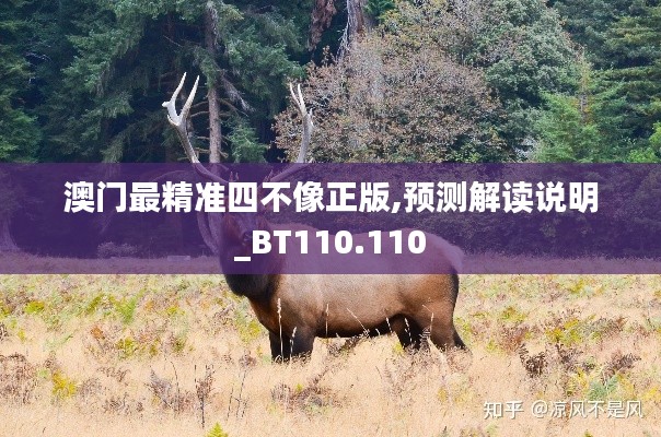 澳门最精准四不像正版,预测解读说明_BT110.110