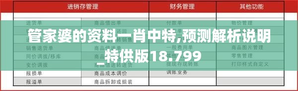 管家婆的资料一肖中特,预测解析说明_特供版18.799