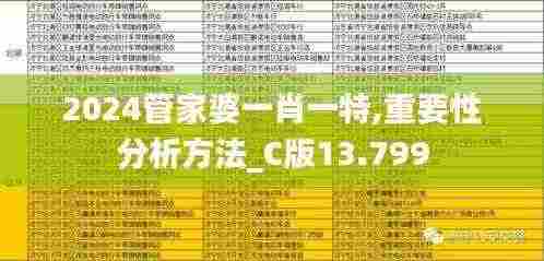 2024管家婆一肖一特,重要性分析方法_C版13.799