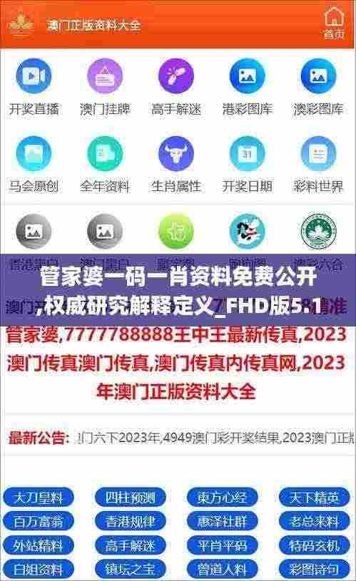 管家婆一码一肖资料免费公开,权威研究解释定义_FHD版5.115