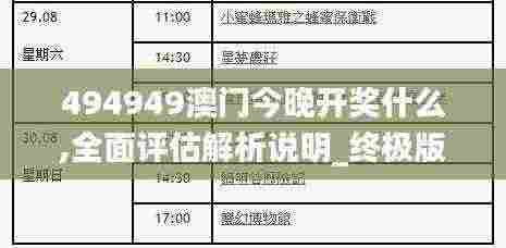 494949澳门今晚开奖什么,全面评估解析说明_终极版5.848