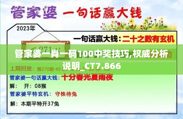 管家婆一肖一码100中奖技巧,权威分析说明_CT7.866