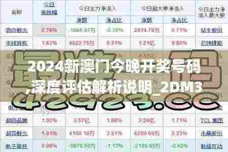 2024新澳门今晚开奖号码,深度评估解析说明_2DM3.299