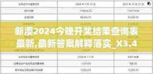 新澳2024今晚开奖结果查询表最新,最新答案解释落实_X3.447