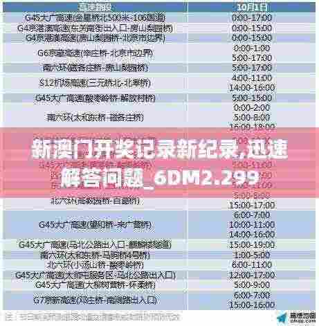 新澳门开奖记录新纪录,迅速解答问题_6DM2.299