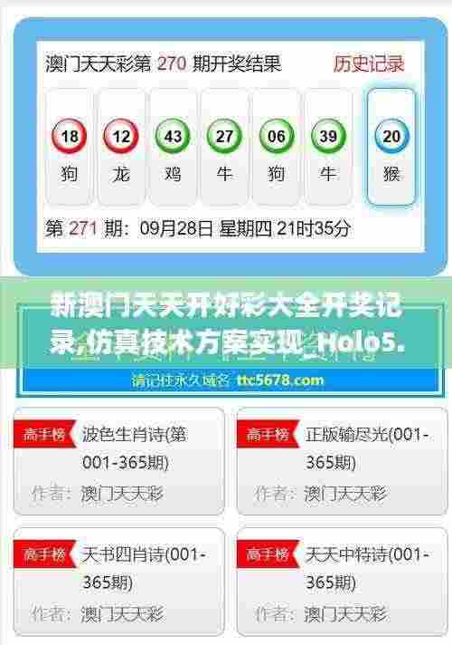 新澳门天天开好彩大全开奖记录,仿真技术方案实现_Holo5.913
