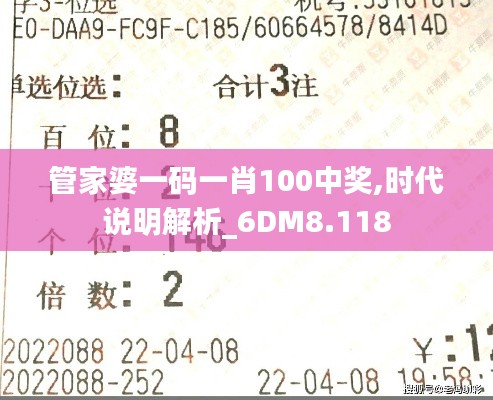 管家婆一码一肖100中奖,时代说明解析_6DM8.118