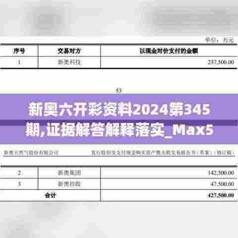 新奥六开彩资料2024第345期,证据解答解释落实_Max5.589
