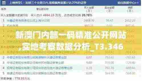 新澳门内部一码精准公开网站,实地考察数据分析_T3.346