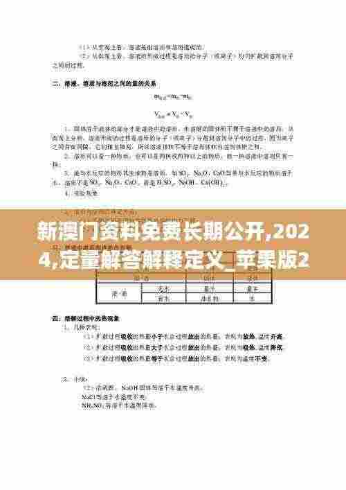 新澳门资料免费长期公开,2024,定量解答解释定义_苹果版2.889