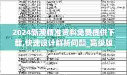 2024新澳精准资料免费提供下载,快速设计解析问题_高级版5.478