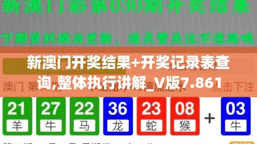 新澳门开奖结果+开奖记录表查询,整体执行讲解_V版7.861