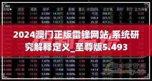 2024澳门正版雷锋网站,系统研究解释定义_至尊版5.493