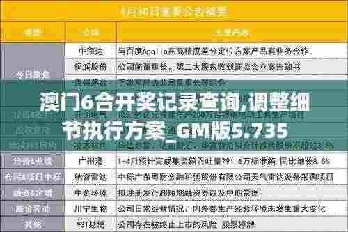 澳门6合开奖记录查询,调整细节执行方案_GM版5.735