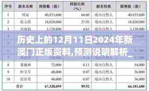 历史上的12月11日2024年新澳门正版资料,预测说明解析_优选版3.305