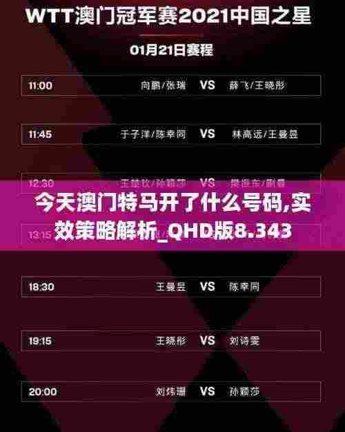 今天澳门特马开了什么号码,实效策略解析_QHD版8.343