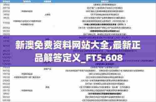 新澳免费资料网站大全,最新正品解答定义_FT5.608