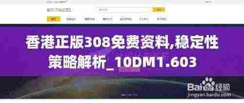 香港正版308免费资料,稳定性策略解析_10DM1.603