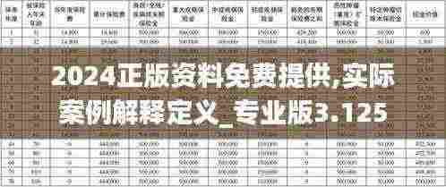 2024正版资料免费提供,实际案例解释定义_专业版3.125