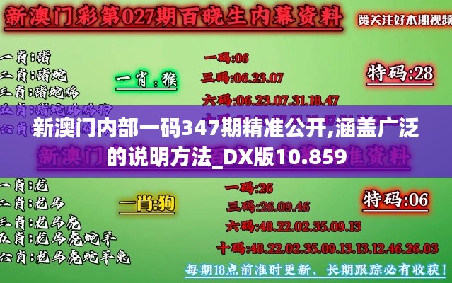 新澳门内部一码347期精准公开,涵盖广泛的说明方法_DX版10.859