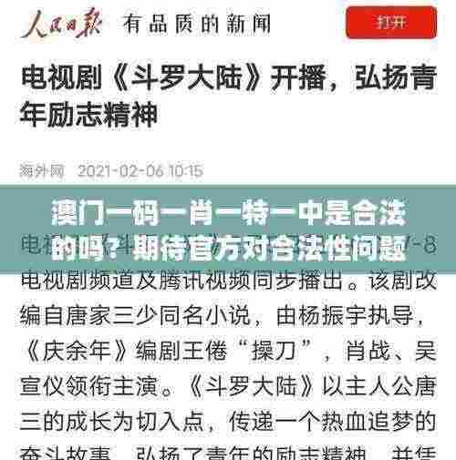 澳门一码一肖一特一中是合法的吗?期待官方对合法性问题的明确表态