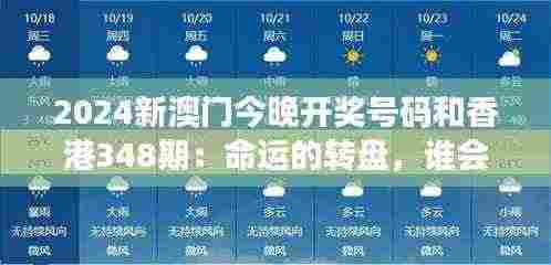 2024新澳门今晚开奖号码和香港348期:命运的转盘,谁会是下个幸运儿