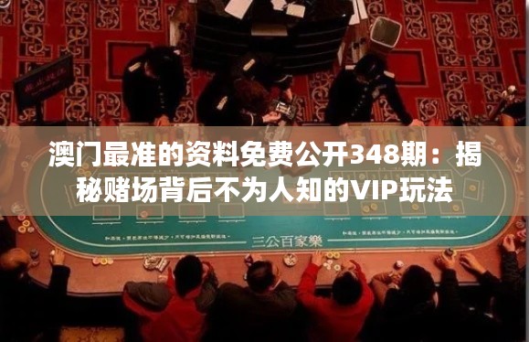 澳门最准的资料免费公开348期:揭秘赌场背后不为人知的VIP玩法
