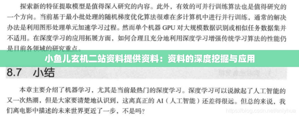 小鱼儿玄机二站资料提供资料:资料的深度挖掘与应用