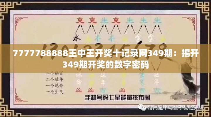 7777788888王中王开奖十记录网349期:揭开349期开奖的数字密码