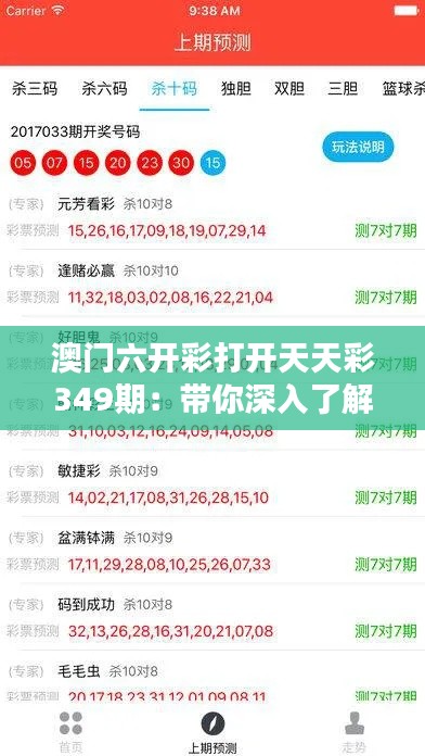 澳门六开彩打开天天彩349期:带你深入了解澳门彩市
