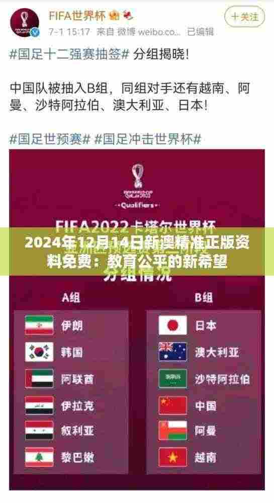 2024年12月14日新澳精准正版资料免费:教育公平的新希望