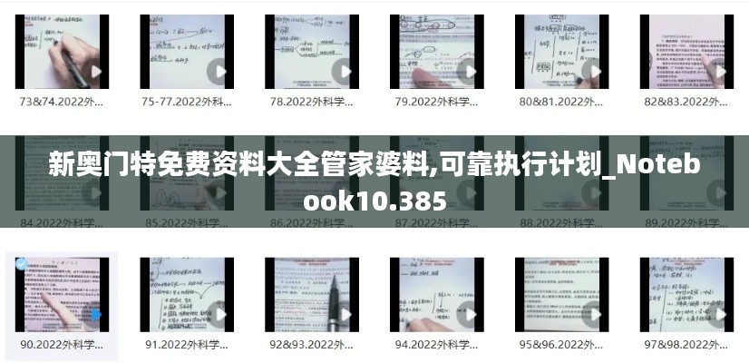 新奥门特免费资料大全管家婆料,可靠执行计划_Notebook10.385