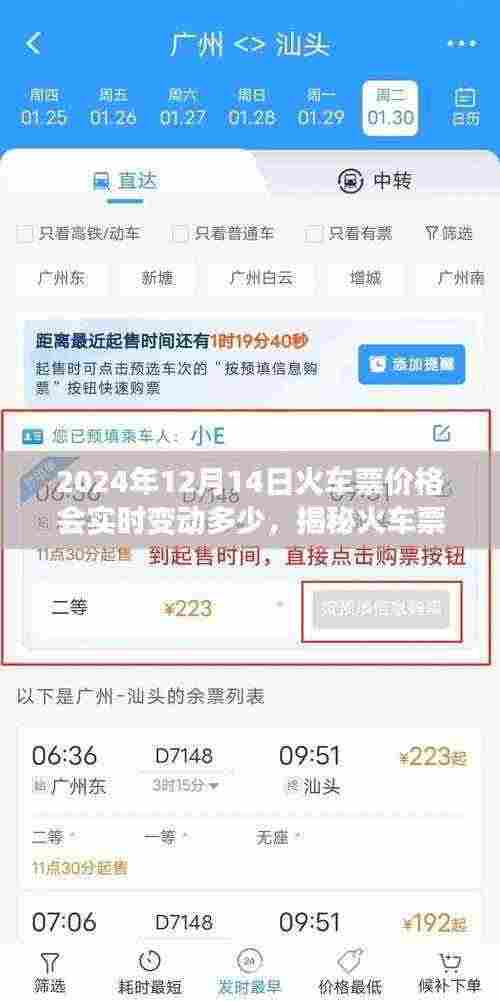 揭秘火车票价格动态,解析2024年12月14日火车票价格实时变动情况