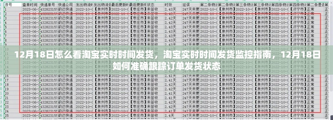 淘宝实时发货监控指南,如何准确跟踪订单状态在12月18日及以后?