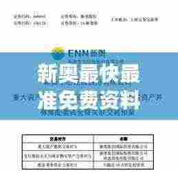 新奥最快最准免费资料353期:最新精选信息导读