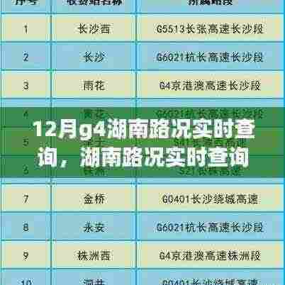 湖南路况实时查询系统深度解析与观点阐述，12月G4路况实时更新