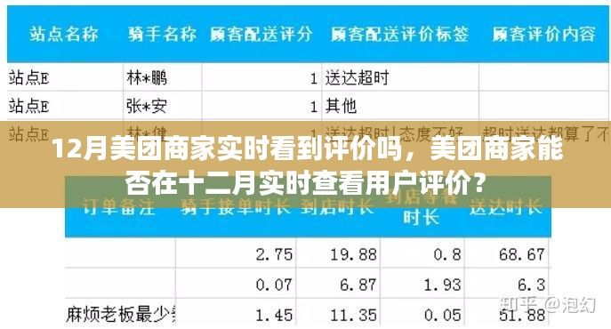 美团商家能否在十二月实时查看用户评价功能?