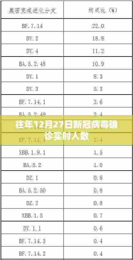 去年圣诞节前夕新冠病毒确诊实时人数统计