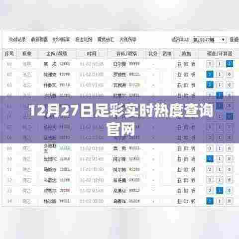 足彩热度查询官网实时更新,12月27日赛况数据解析