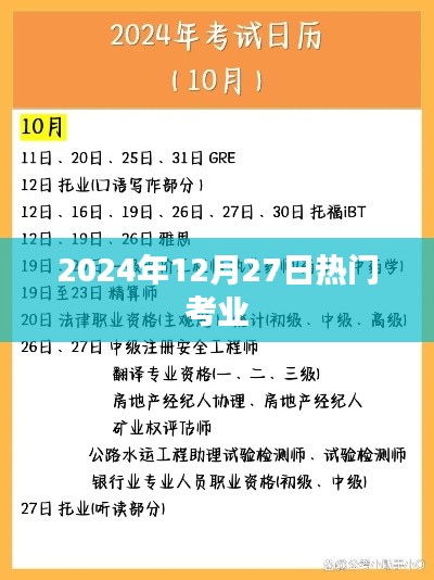 热门考业展望,2024年12月27日关键信息解析,符合您的字数要求,具有吸引用户点击的潜力,适合用于吸引用户关注和了解相关内容。