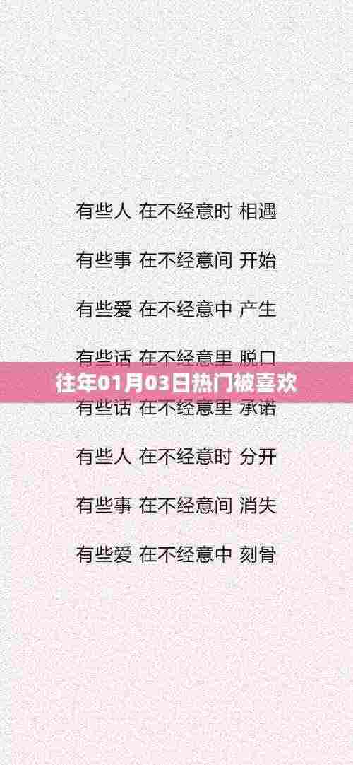 历年一月三日热门事件回顾与热议