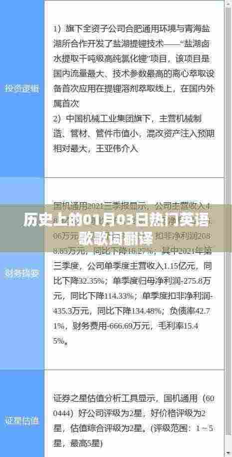 英语流行歌曲歌词翻译,回望历史上的元月三日