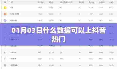 抖音热门数据揭秘,哪些内容更易上热门?