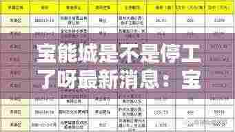 宝能城是不是停工了呀最新消息:宝能城咋样