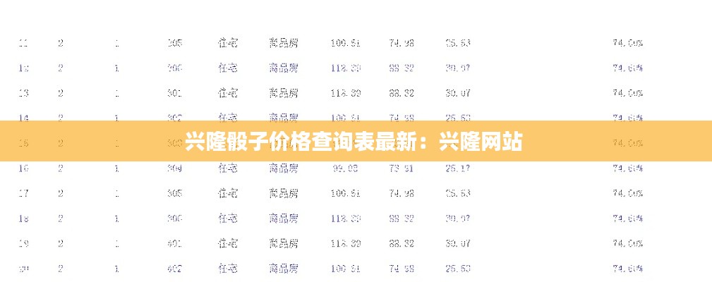 兴隆骰子价格查询表最新:兴隆网站