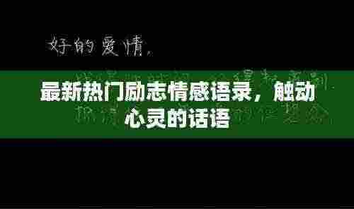 最新热门励志情感语录,触动心灵的话语