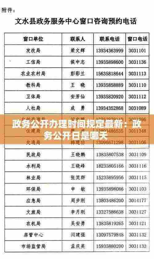 政务公开办理时间规定最新:政务公开日是哪天
