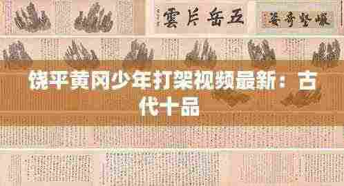 饶平黄冈少年打架视频最新：古代十品 