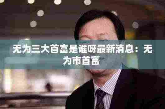 无为三大首富是谁呀最新消息:无为市首富